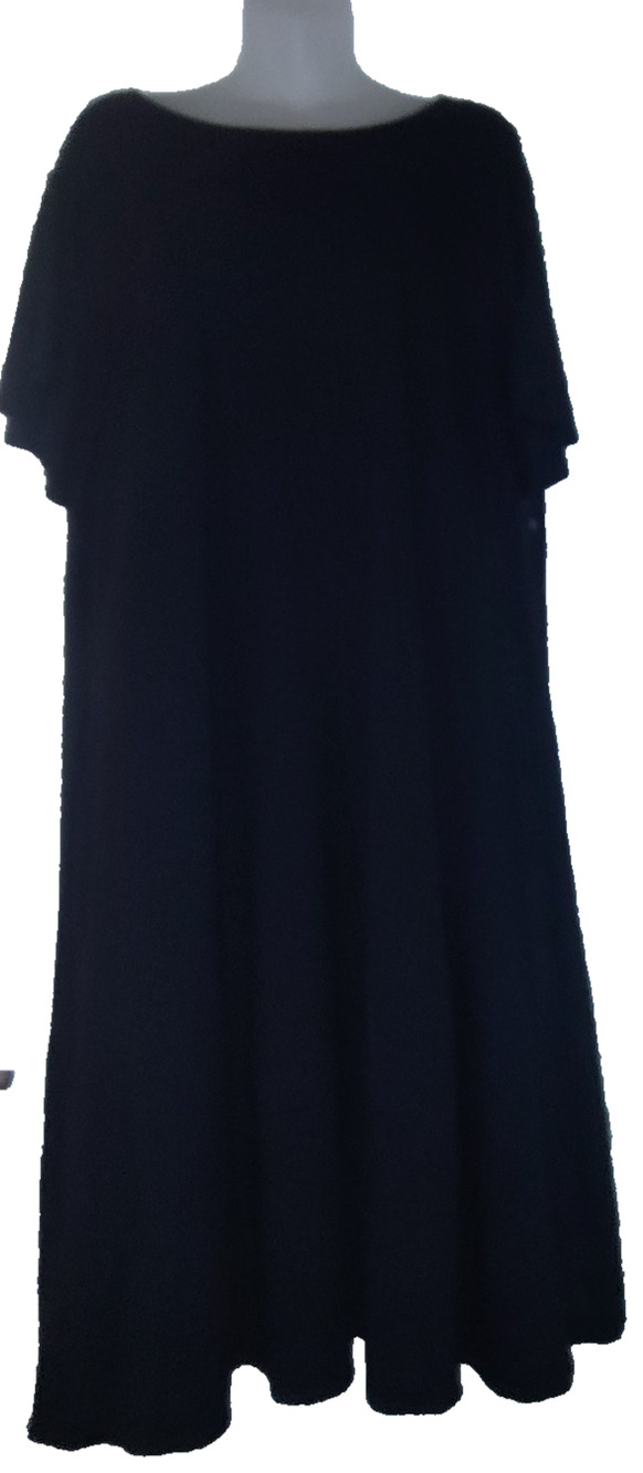 Three Dots Women’s Black Short Sleeve Flared Style Maxi Dress Size 2X BG22